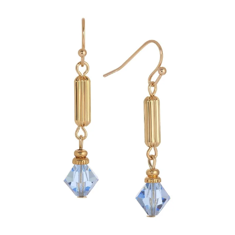 1928 Jewelry Gold Bead Crystal Lantern Dangling Earrings