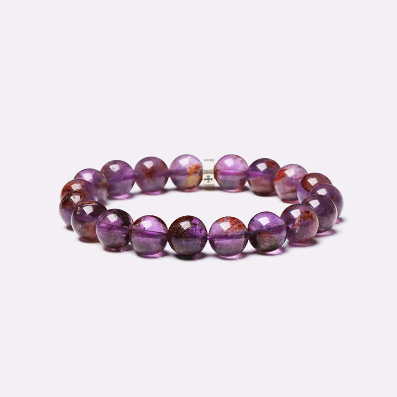 Purple Rutile Beaded Bracelets Handmade Jewelry Accessories Gift for Women Men