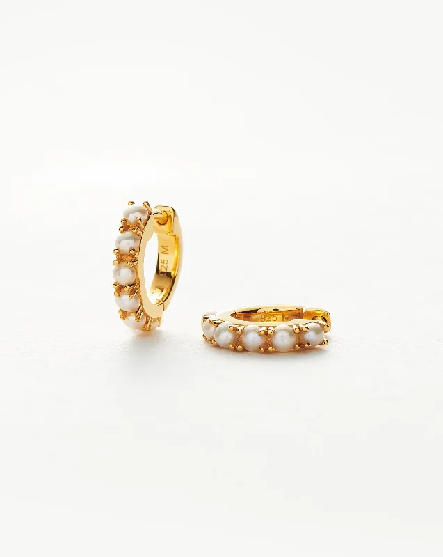 Gemstone Huggies | 18ct Gold Vermeil/Pearl