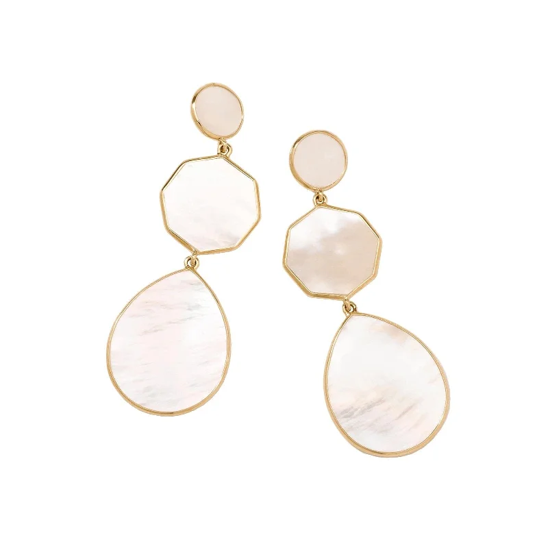 Crazy 8's 3-Stone Drop Earrings in Mother of Pearl