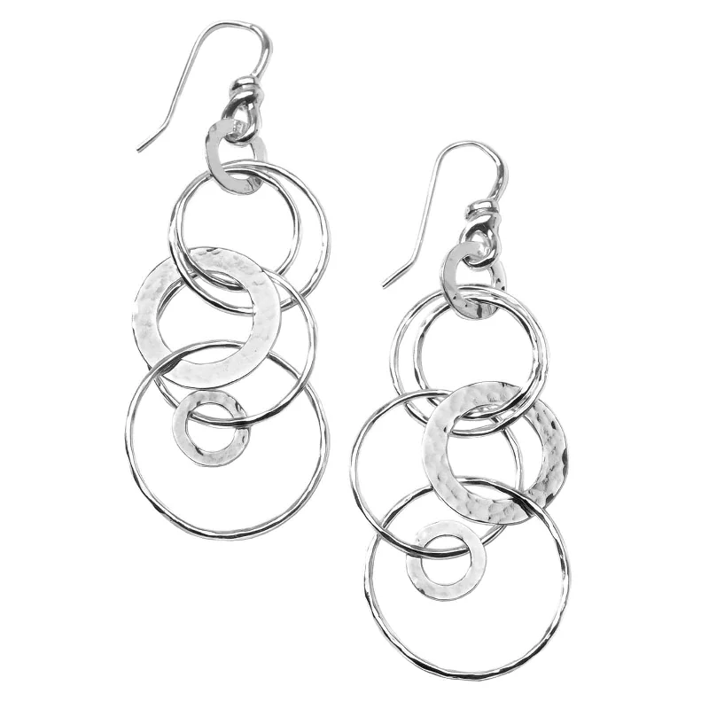 Medium Hammered Jet Set Drop Earrings