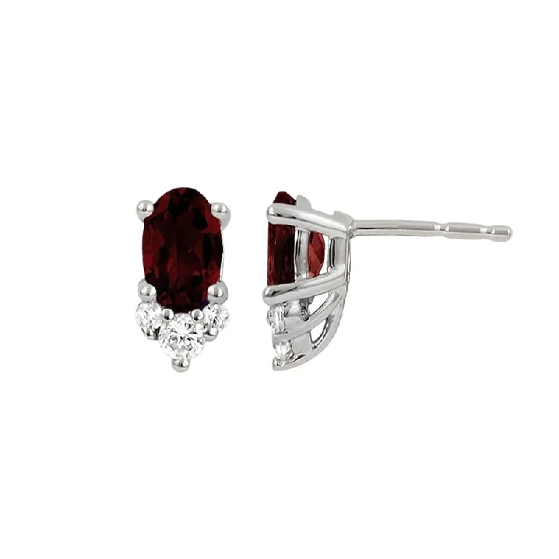 Garnet and Diamond Earrings